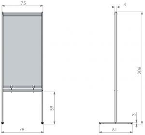 Stellwandtafel transparent NOBO 1915558 78x206cm