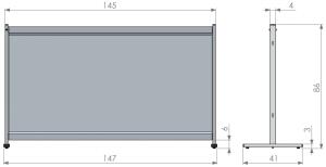 Tischteiler 1470x860mm transparent NOBO 1915548