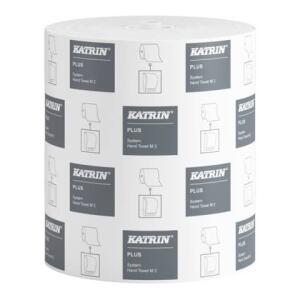 KATRIN Rollenhandtuch Plus - 2-lagig, weiß, 6 Rollen à 130 m