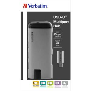 VERBATIM USB-Hub 3.1-C auf USB 3.0 Berteiler 1:3
