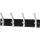 Unilux Wandgarderobe CYPRES schwarz-alugrau, 4 dreifach Kleiderhaken, Befestigungsmaterial inklusive, H 15 x L 45 x B 9 cm
