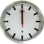 Unilux STATION Wanduhr metallgrau, Bahnhofsuhr mit...