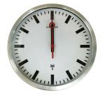 Unilux STATION Wanduhr metallgrau, Bahnhofsuhr mit...