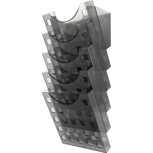 Wand-Prospekthalter  grau transp HELIT H6103108 Fächer