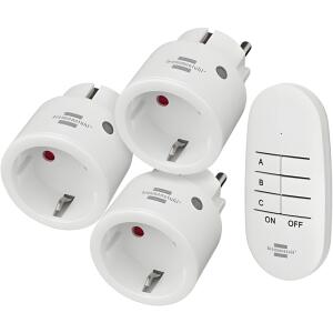 Funkschalt-Set Comfort-Line Mini 3+1, 3er Funksteckdosen Set