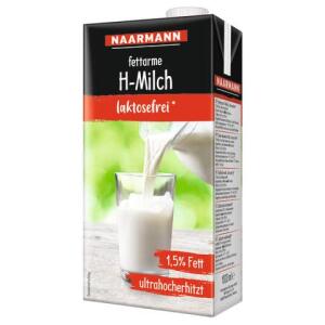 NAARMANN H-Milch - 1,5% Fett, laktosefrei, 12x 1 Liter