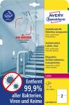 Avery Zweckform L8012REV-10 Antimikrobielle Etiketten - 210 x 148 mm, ablösbar, transparent, 20 Stück