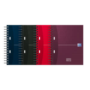 Oxford Office European Book "Essentials" A4+ (245 x 298 mm), kariert 5 mm, 120 Blatt, Optik Paper®, mit Mikroperforation und 3 versetzbaren Registern, 5er-Packung mit 4 Farben