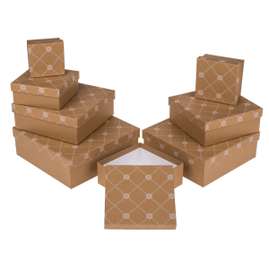OOTB Kraftpapier-Geschenkkartonage mit Blumenranke