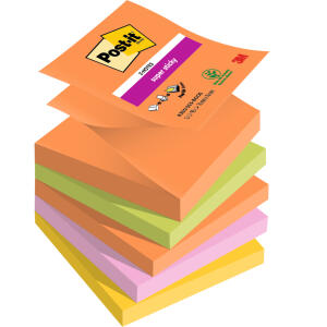 Post-it Haftnotizblock Z-Notes Boost - 76 x 76 mm, 5x 90 Blatt, sort
