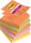 Post-it Haftnotizblock Z-Notes Boost - 76 x 76 mm, 5x 90 Blatt, sortiert