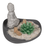 OOTB Grauer Holz-Teller ca. 20 x 16 cm mit Deko-Sand
