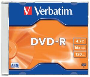 VERBATIM DVD-R Jewelcase - 4,7GB/120Min, 16-fach, 5 Stück