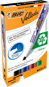 Whiteboardmarker Velleda 4ST sortiert BIC 904950 Keilspitze 3,7 - 5,5 mm