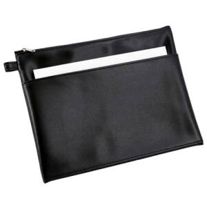 Alassio Mehrwegbeutel - 25 x 19 cm, Lederimitat, Vortasche, schwarz