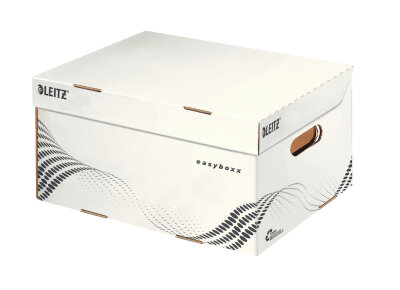 LEITZ 6135 Archiv Container easyboxx S - Wellpappe (RC), Tragkraft 10 kg, weiß