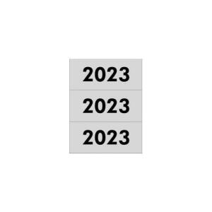Inhaltsschild 2023 - selbstklebend, 100 Stück, grau
