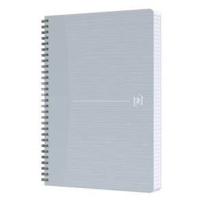 OXFORD Office Spiralbuch “My Rec’Up” A5, kariert 5 mm, 90 Blatt, Recycled Optik Paper®,  Cover aus CupcyclingTM Material, graue Doppelspirale, SCRIBZEE® kompatibel
