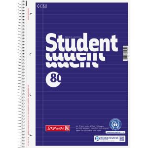 BRUNNEN Collegeblock A4 liniert 80 Blatt Recyclingpapier Blauer 106783101