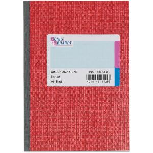 Geschäftsbuch A6 96BL kariert rot KÖNIG & EBHARDT 86-16 272