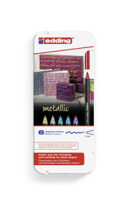 Edding Fasermaler metallic 1200 6er-Metallbox sortiert