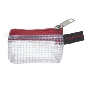 FSY Mini-Reißverschluss-Beutel 55 x 35 mm, Textil-Reißverschluss rot, 1 Stück