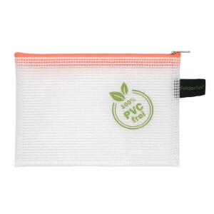 FSY PVC-freier Reißverschluss-Beutel A6, mit Zip, orange, 1 Stück