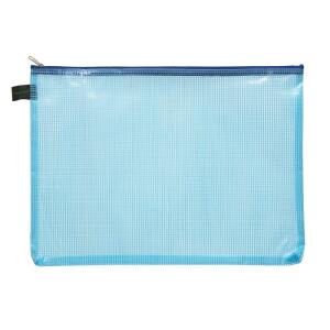 FSY PVC-freier Reißverschluss-Beutel A4, mit Zip blau, Folie blau transparent, 1 Stück