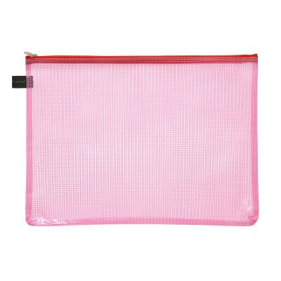 FSY PVC-freier Reißverschluss-Beutel A4, mit Zip rot, Folie rot transparent, 1 Stück