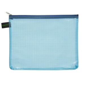 FSY PVC-freier Reißverschluss-Beutel A5, mit Zip blau, Folie blau transparent, 1 Stück