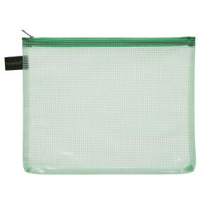 FSY PVC-freier Reißverschluss-Beutel A5, mit Zip grün, Folie grün transparent, 1 Stück