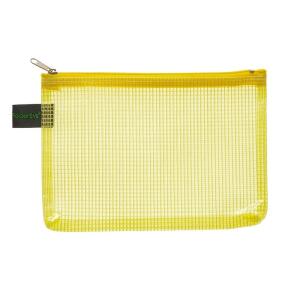 FSY PVC-freier Reißverschluss-Beutel A6, mit Zip gelb, Folie gelb transparent, 1 Stück