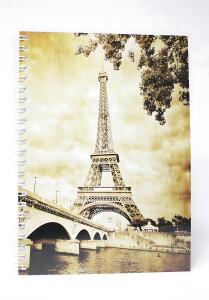 ADINA Premium Collegeblock "Eiffelturm" A4 blanko 80 Blatt 90g/qm