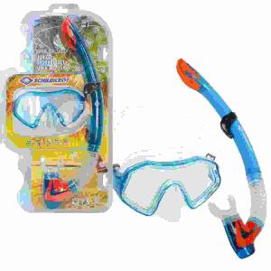 Schildkröt Schnorchelset  Barbados 2teilig, Kinder Schnorchelset mit Brille und Schnorchel,, durchgängiges Sicherheitsglas, flexibles Schnorchelrohr,, Spritzwasserschutz, verstellbares Kopfband,, aus hochwertigem Silikon MTS Sportartike