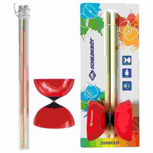 Schildkröt Diabolo Set  rot, mit 2 Stäben, Schnur und Spielanleitung, aus elastischem,, roten Polyethylen, Durchmesser: 10 cm, Breite: 11 cm,, mit Metallnabe MTS Sportartike