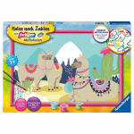 Malen nach Zahlen Bild  310x210mm Glückliche, Lamas,...