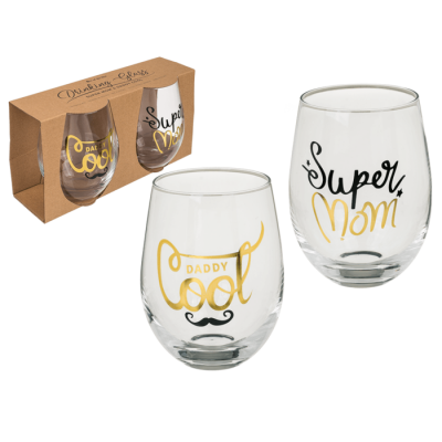 OOTB Trinkglas Super Mom & Daddy Cool