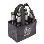 Flaschentasche Filz mit 6 Fächern, Bier holen ist Bewegung 24 x 15 cm