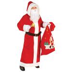 Weihnachtsmann Mantel Samt Gr. XXL, Set Mantel mit Kapuze...