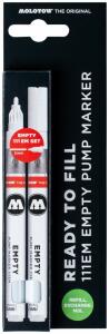 Molotow Blisterkarte 2x111 Empty Marker mit Refill Extension