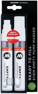 Molotow Blisterkarte 2x611 Empty Marker mit Refill Extension