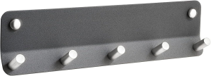Alco Garderobenleiste Eisen satiniert Haken Edelstahl 26x2.8x7cm