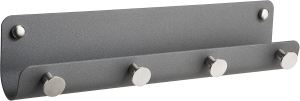 Alco Garderobenleiste Eisen satiniert Haken Edelstahl 30x6.5x7cm