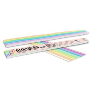 Ursus 5690099 Flechtstreifen pastell, 200 Streifen in 10 verschiedenen Farben, aus Tonzeichenpapier 130 g/qm, ca. 1,0 x 50 cm, zum Flechten von Flechtmotiven und zur Herstellung von Fröbelsternen