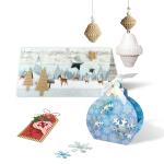 Ursus 7870099 - Bastelset " Winter", winterlicher Materialmix an verschiedenen Bastelpapieren, 26 Blatt sortiert in verschiedenen Materialien, Farben und Motiven