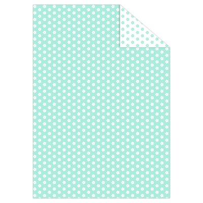 Ursus 11294636 Fotokarton, Blumen türkis, DIN A4, 10 Blatt, 300 g/qm, beidseitig bedruckt, aus Frischzellulose, ideale Grundlage für kreative Bastelarbeiten