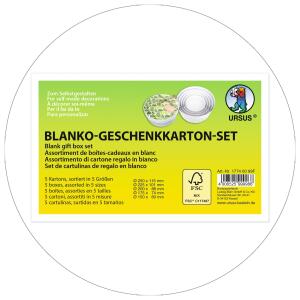 Ursus 17740099F Blanko Geschenkkarton, rund, weiß, 5er Set, aus kaschiertem Karton, zum Selbstgestalten, ideal für schöne Überraschungsmomente