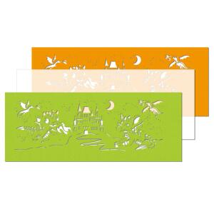Laternenzuschnitte Motiv Drachen 20 Blatt 10 x hellgrün, 10 x orange, URSUS