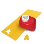 Ursus 19500018 Motivlocher klein, Bär, aus rotem Kunststoff mit Metallstanze, Durchmesser ca. 16 mm, für Papierqualitäten von 160-220 g/qm, mit Druckknopffunktion für eine einfache Handhabung
