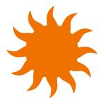 Ursus 19520005 Motivlocher mittel, Sonne, aus orangenem Kunststoff mit Metallstanze, Durchmesser ca. 25,4 mm, für Papierqualitäten von 160-220 g/qm, mit Druckknopffunktion für eine einfache Handhabung